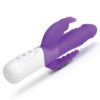 rr-007pur_03jpg Rabbit Essentials Rechargeable Slim Double Penetration Rabbit Vibrator