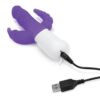 rr-007pur_10jpg Rabbit Essentials Rechargeable Slim Double Penetration Rabbit Vibrator