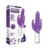 rr-007pur_with_pkg1jpg Rabbit Essentials Rechargeable Slim Double Penetration Rabbit Vibrator