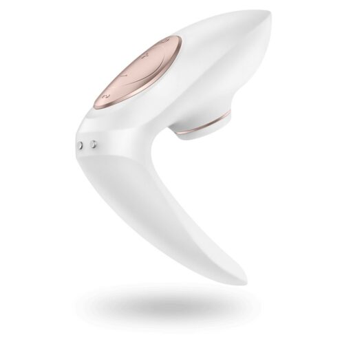 Satisfyer Pro 4 Couples Vibrator in white with rose gold accents