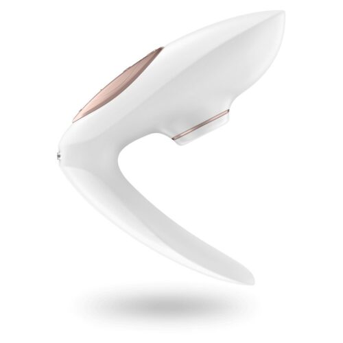 Satisfyer Pro 4 Couples Vibrator in white with rose gold accents