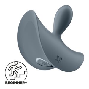 Explore new sensations with this beginner-friendly grey anal plug. Grey beginner anal plug, with a smooth design and easy-to-use button
