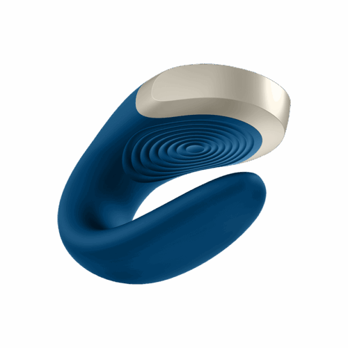 Satisfyer Double Love Partner Vibrator in blue with a remote control