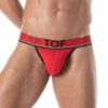 Red men's underwear with black waistband