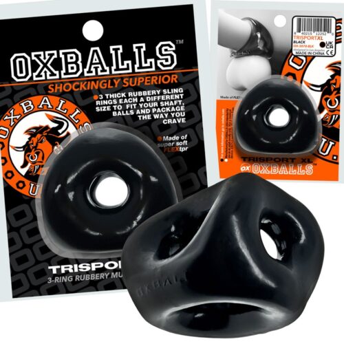 Oxballs Tri-Sport Xl Thicker 3-Ring Sling - Black, One Size