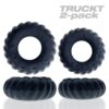 Oxballs Truckt 2-Piece Cockring - Plus + Silicone Special Edition Night - Black, One Size