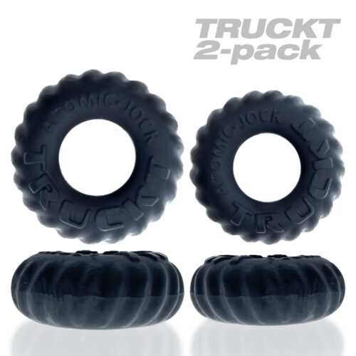 Oxballs Truckt 2-Piece Cockring - Plus + Silicone Special Edition Night - Black, One Size