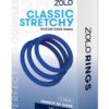 Zolo Classic Stretchy Silicone Cock Ring - Blue, One Size