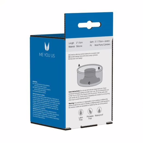 Me You Us Deluxe Halo Pump Sleeve packaging with blue design