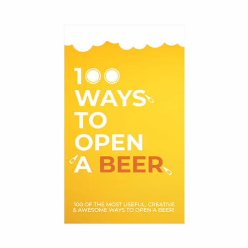 Gift Republic 100 Ways To Open A Beer Cards, with a yellow background and text
