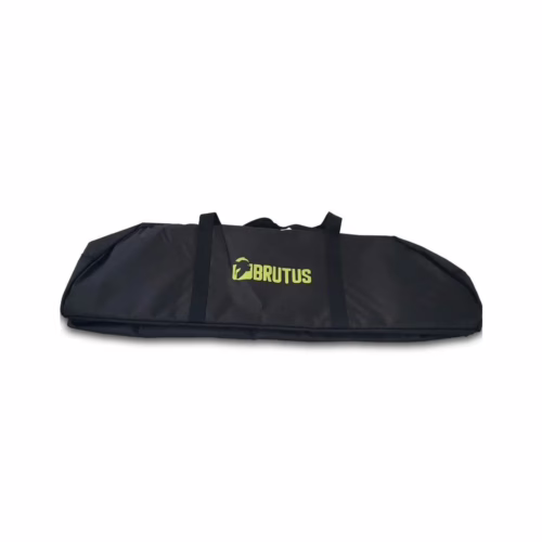 Black carrying bag with 'BRUTUS' logo