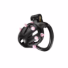 Cellmate Flexispike Chastity Cage in black with pink spikes