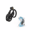 Explore new dimensions of pleasure with the Cellmate Guardian Chastity Cage. Cellmate Guardian Chastity Cage in black, with packaging shown in background