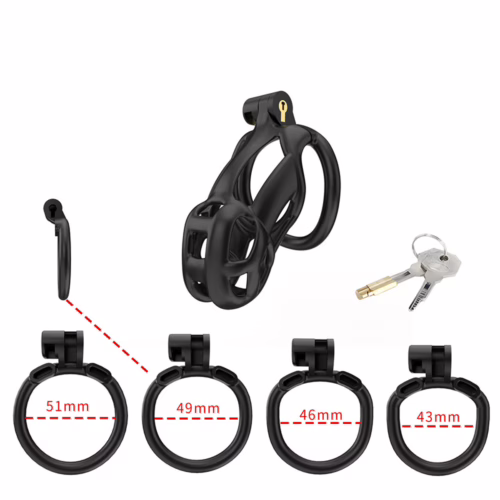 Explore new dimensions of pleasure with the Cellmate Guardian Chastity Cage. Cellmate Guardian Chastity Cage in black with adjustable rings