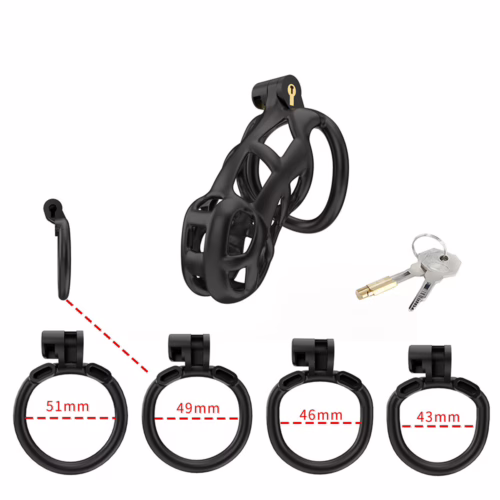 Explore the features of the Cellmate Guardian Chastity Cage, designed for security and comfort. Cellmate Guardian Chastity Cage in black with keys