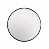 Round mirror with a black frame