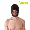 Brutus Blind Neoprene Face Fucker Hood, worn by a model with a bare torso