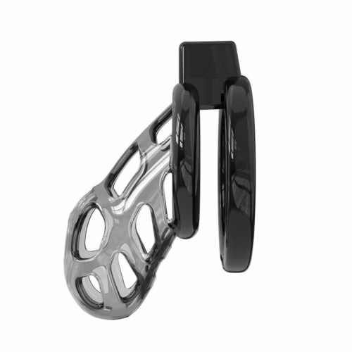 Explore new dimensions of pleasure with the Cellmate Gladiator Soft Chastity Cage. Cellmate Gladiator Soft Chastity Cage - Black, featuring a black ring and transparent base