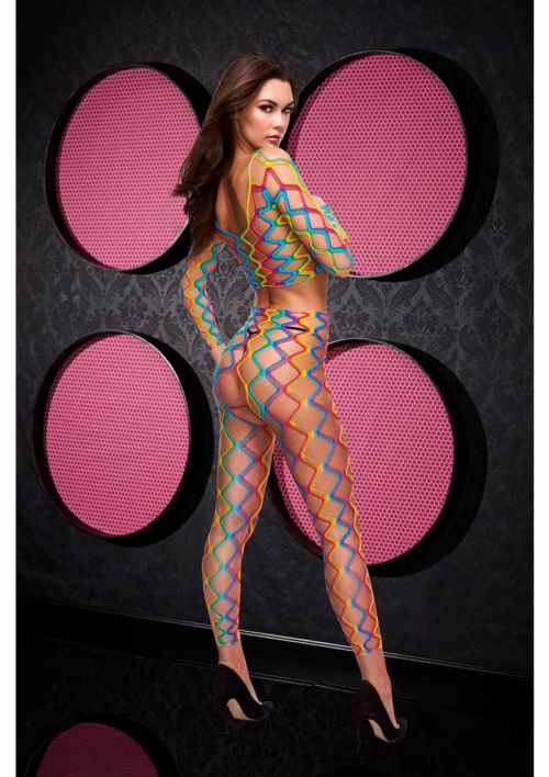 Lapdance 2Pc Rainbow Crop Top & Pants Set - Rainbow gallery_1 -