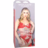 Main Squeeze Anna Claire Clouds Ultraskyn Stroker Pussy packaging with a model in red lingerie, available at The Loving Co...