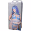 Main Squeeze Jewelz Blu Ultraskyn Stroker Pussy packaging, featuring model in blue lingerie