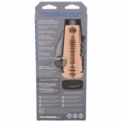 Main Squeeze Jewelz Blu Ultraskyn stroker in a hard case