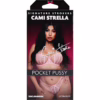 Discover the allure of the Signature Strokers Cami Strella Ultraskyn Pocket Pussy. Model in pink lingerie on the packaging for Signature Strokers Cami Strella Ultraskyn Pocket Pussy, available at The Lovin...