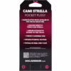 Experience lifelike sensations with the Cami Strella Pocket Pussy, available at The Loving Company. Cami Strella Pocket Pussy product packaging, showcasing features and dimensions