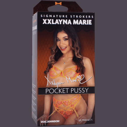 Experience pleasure with the XXLayna Marie Pocket Pussy from Doc Johnson. Doc Johnson Signature Strokers XXLayna Marie Pocket Pussy packaging