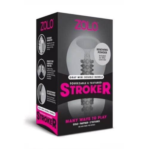 Zolo Mini Stroker gray packaging with textured design