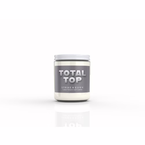 Elevate your ambiance with the rich scent of our Total Top candle, perfect for any occasion. Strike & Burn Total Top Cuban Tobacco Leaf And Leather Candle - White, 8oz