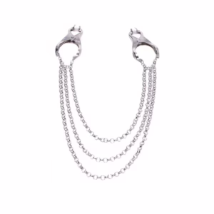 Master Series Triple Chain Nipple Clamps in silver
