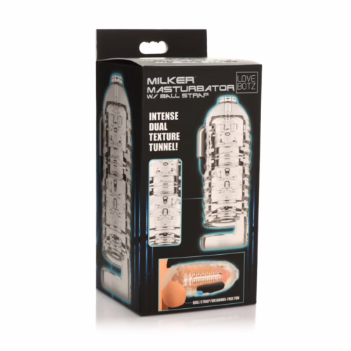 Lovebotz Milker TPE masturbator with ball strap