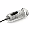 Clear textured device with a ball strap and a control button