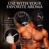 Master Series Dark Inhaler Gas Mask with tubing, shown with a model's upper body