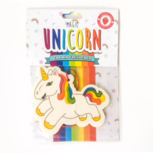 Brighten your drive with the Magic Unicorn Car Air Freshener! Unicorn car air freshener with rainbow design