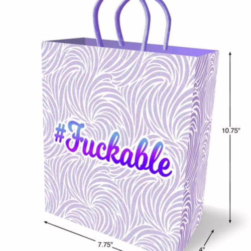 Add a touch of fun to your gifts with this vibrant #Fuckable gift bag! Lavender gift bag with a swirl pattern and #Fuckable text