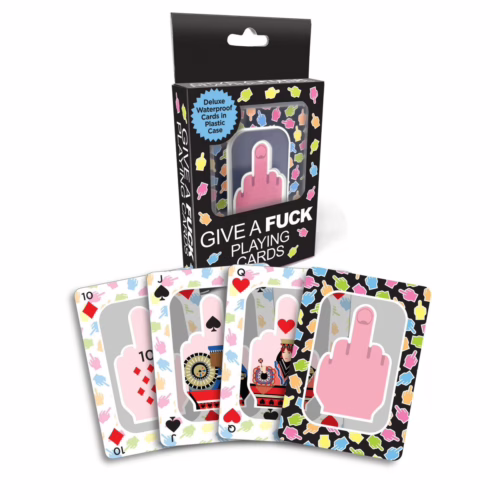 Get ready to spice up your game nights with these cheeky waterproof playing cards! Waterproof playing cards with a pink middle finger design