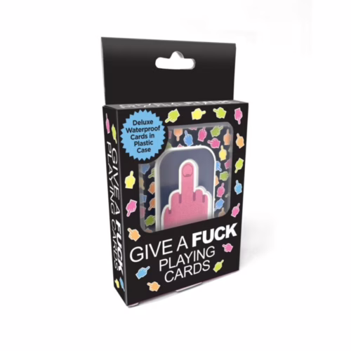 Add some fun to your game nights with these unique waterproof playing cards! Waterproof playing cards in a plastic case with a middle finger design