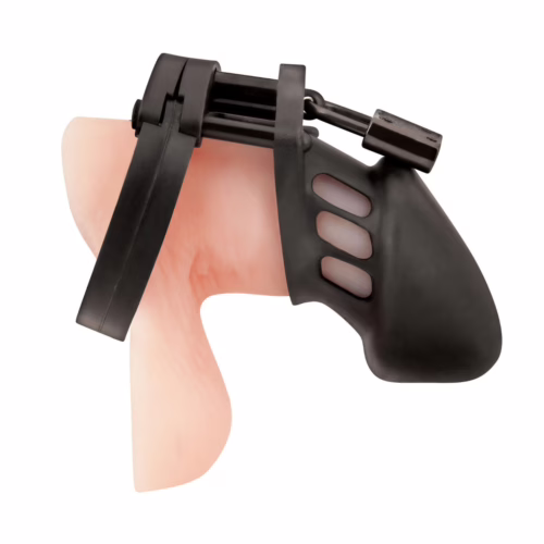Explore new dimensions of pleasure with the Blue Line Silicone Chastity Cock Cage, available at The Loving Company. Blue Line Silicone Chastity Cock Cage - One Size, featuring adjustable strap and ventilat