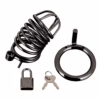 Explore new dimensions of control with the Blue Line Deluxe Chastity Cock Cage. Blue Line Deluxe Chastity Cock Cage with spiral design, padlock, and keys