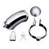 Blue Line Total Submission Cock Cage - Silver, One Size, includes cage, ring, padlock, an