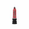 Experience enhancement with the Bathmate Hydro7, now available at The Loving Company. Red Bathmate Hydro7 water-powered penis pump, with a measurement gauge and black base