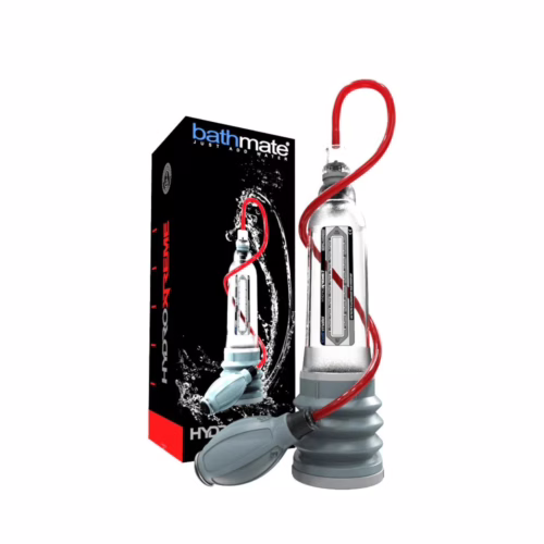 Bathmate Hydroxtreme Penis Pump with flexible hose, clear chamber, and box