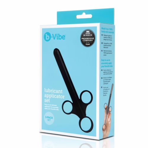 B-Vibe Lubricant Applicator Set in black, featuring three applicators