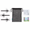 B-Vibe Lubricant Applicator Set with three applicators, a mesh bag, and guides
