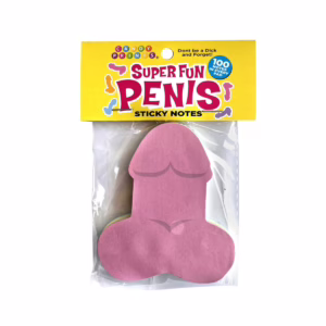 Spice up your notes with these Super Fun Penis Sticky Notes! Pink penis-shaped sticky notes in packaging