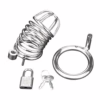 Explore the innovative design of the Blue Line Deluxe Chastity Cock Cage for secure and comfortable wear. Blue Line Deluxe Chastity Cock Cage, including a spiral cage, securing ring, padlock, and keys, available at The Loving Co...