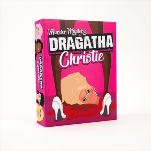 Unleash your inner detective with the Dragatha Christie Murder Mystery Game, perfect for a fun night in! Dragatha Christie Murder Mystery Game box with a pink background, featuring a drag queen and a crime scene, available at T...