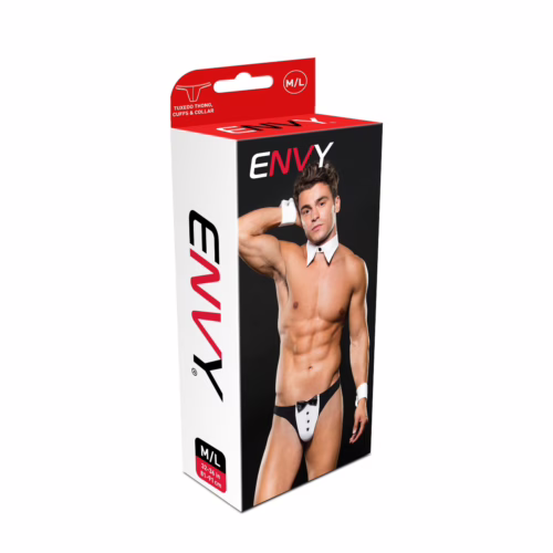 Envy Tuxedo with cuffs and collar in white and black